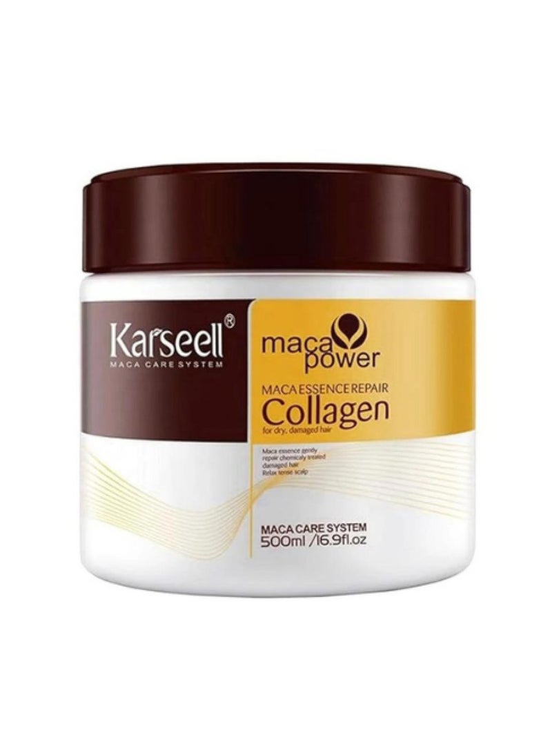 كارسيل قناع الشعر بالكولاجين من كارسيل لإصلاح الشعر بعمق بزيت الأرجان والكولاجين للشعر الجاف والتالف لجميع أنواع الشعر 16.90 أونصة 500 مل