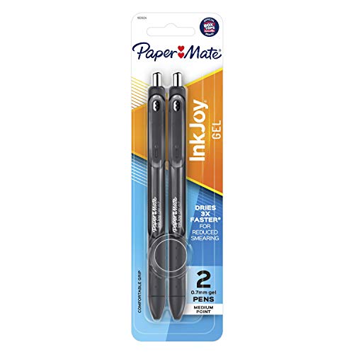 Paper Mate Inkjoy Gel Pens, Medium Point, 2-Pack, Black (1951634) - Image 1