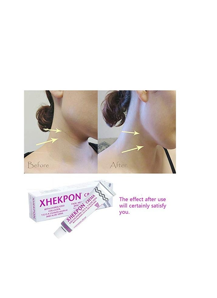 XHEKPON Xhekpon Cream for Face, Neck and Cleavage Skincare - Cream with Hydrolized Collagen and Aloe Vera / Anti-aing cream 40ML - Favours skin moisturization, protection and regeneration.  - Image 3
