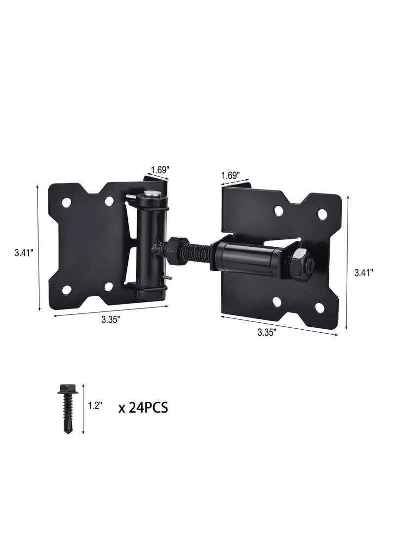 Generic Self Closing Gate Hinges, Heavy Duty Hardware for Wooden/Vinyl/PVC Fences, 90 Degree Adjustable Hinges with Installation Screws and Swing Adjuster Tool, 2PCS, Black  - Image 4