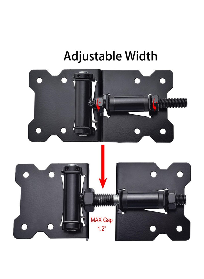 Generic Self Closing Gate Hinges, Heavy Duty Hardware for Wooden/Vinyl/PVC Fences, 90 Degree Adjustable Hinges with Installation Screws and Swing Adjuster Tool, 2PCS, Black  - Image 5