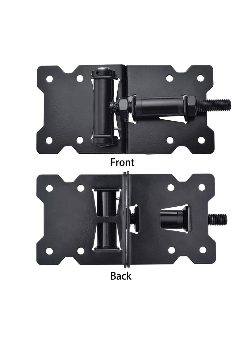 Generic Self Closing Gate Hinges, Heavy Duty Hardware for Wooden/Vinyl/PVC Fences, 90 Degree Adjustable Hinges with Installation Screws and Swing Adjuster Tool, 2PCS, Black  - Image 3