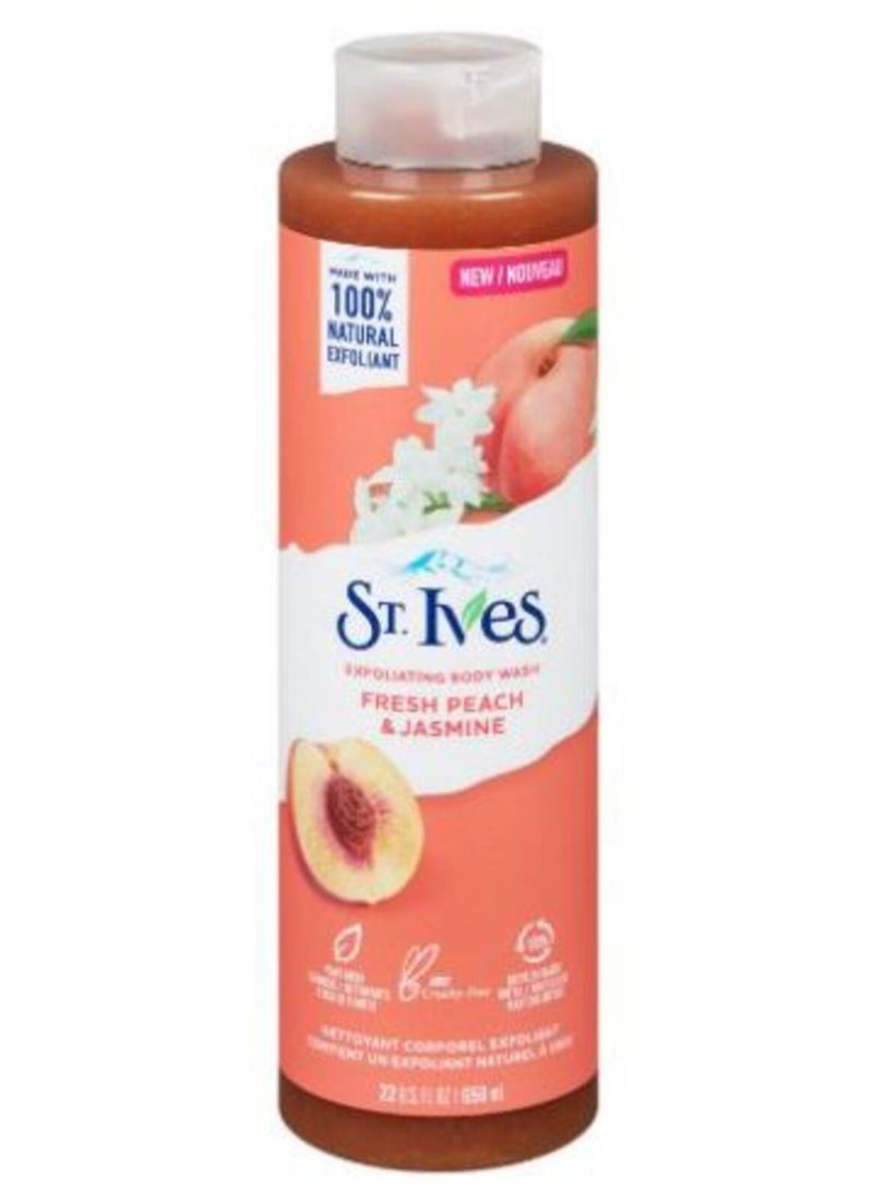 peach and jasmine exfoliating body wash 650ml