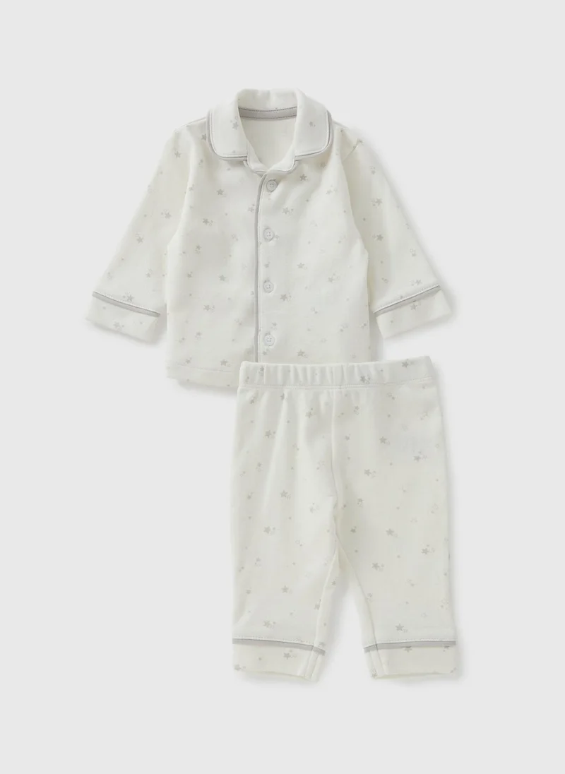 Matalan Baby Grey Star Pyjama Set