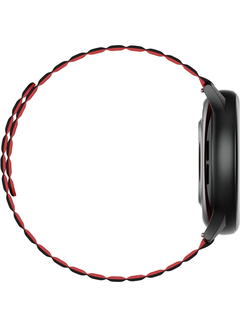 Imiki HOLO TG2 Smartwatch for Men & Women – 1.43" AMOLED Display, Bluetooth Fitness Tracker with Heart Rate & SpO2 Monitor, Magnetic Strap, Compatible with Android & iOS – Black + Red Strap - Image 2