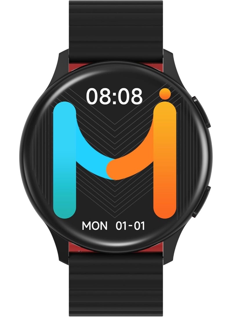 Imiki HOLO TG2 Smartwatch for Men & Women – 1.43" AMOLED Display, Bluetooth Fitness Tracker with Heart Rate & SpO2 Monitor, Magnetic Strap, Compatible with Android & iOS – Black + Red Strap - Image 3