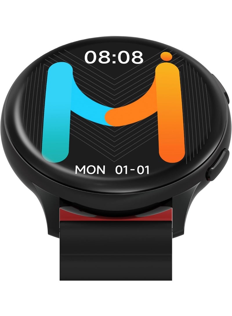 Imiki HOLO TG2 Smartwatch for Men & Women – 1.43" AMOLED Display, Bluetooth Fitness Tracker with Heart Rate & SpO2 Monitor, Magnetic Strap, Compatible with Android & iOS – Black + Red Strap - Image 5