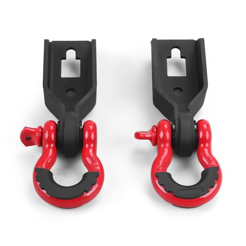 Dyno Racing Front Tow Hook Shackle Mount Kit Compatible with 20092023 Ford for F150 with 34inch D Ring Shackles - Image 1