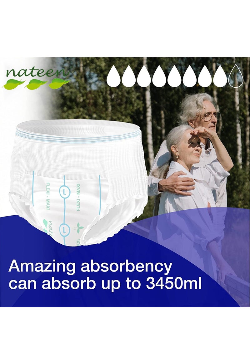 nateen Flexi Maxi Adult Diapers Pants,Incontinence Night Time Pull Up,Large,Waist Size 110-170cm,10 Count Adult Pull Ups,Superior Comfort,Excellent Combination of Protection. (10 Count)  - Image 4