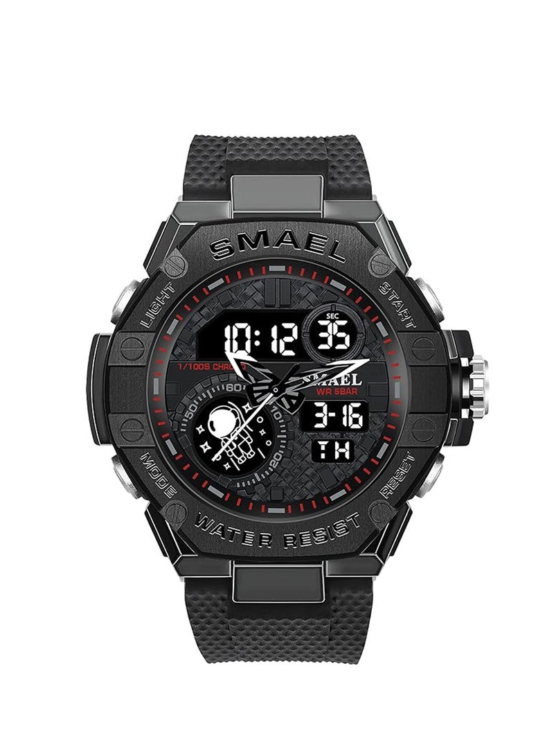 SYOSI Men's Watches, Multifunction Watch Men Sports Wristwatches, Men Military Shockproof Fashion Digital Waterproof, Outdoor Tactical Wrist Watches for Men - Image 1