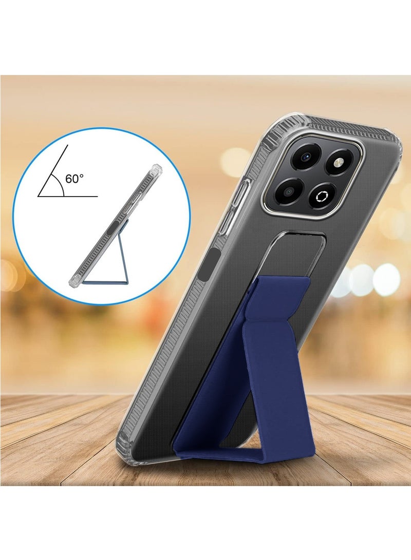 Wtech Honor X7c 4G 2024 TPU Hand Grip Air Pillow Case Cover - Clear/Navy Blue - Image 2