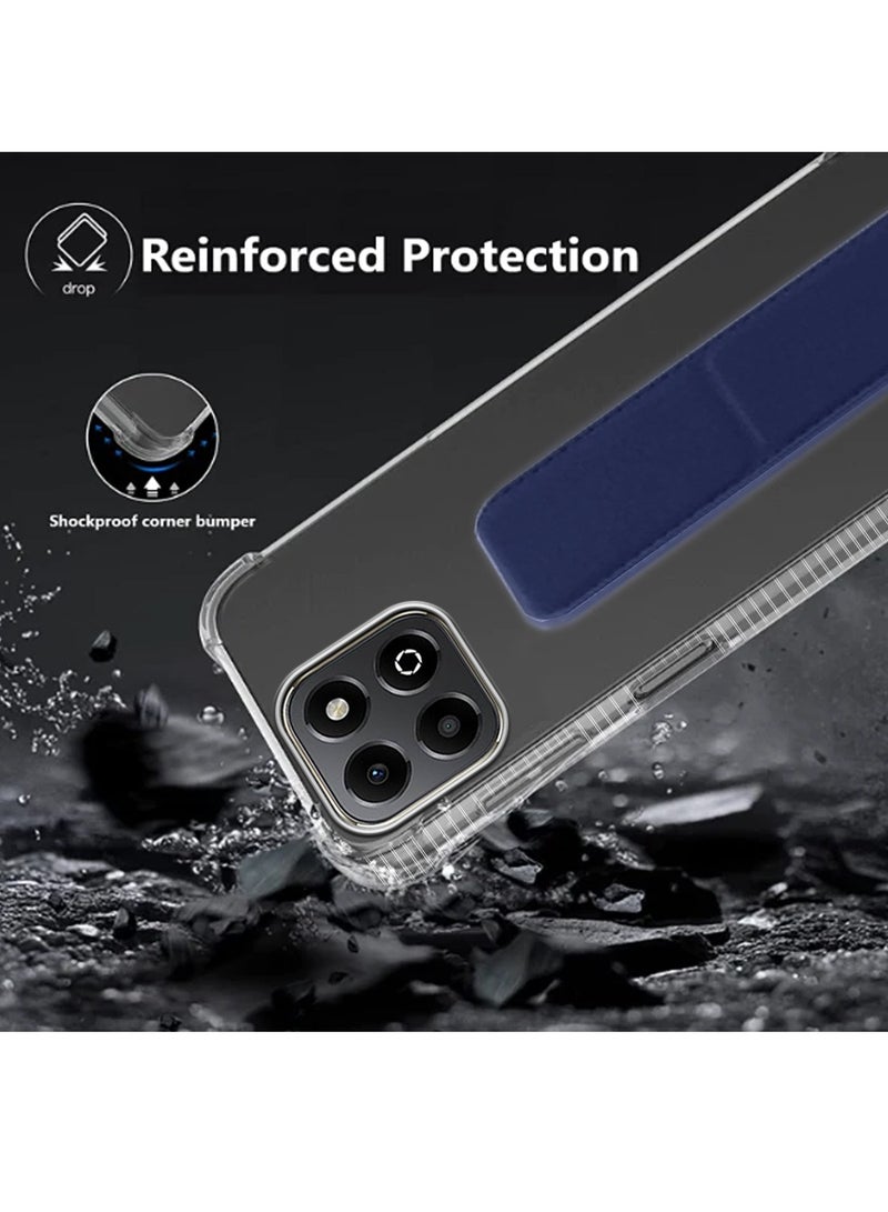 Wtech Honor X7c 4G 2024 TPU Hand Grip Air Pillow Case Cover - Clear/Navy Blue - Image 5