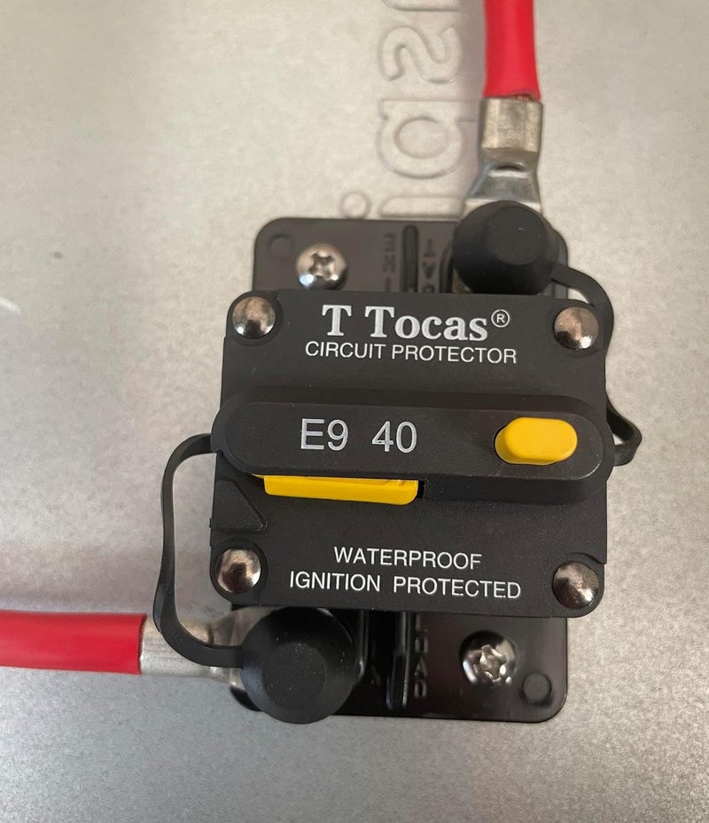 T Tocas 40A Surface Mount Circuit Breakers with Manual Reset for Automatic Boat, 12V-48V DC, Waterproof | Swtichable for Trolling Motor Automotive Truck Rv Solar System Marine Waterproof IP67 |UL Certified - Image 2