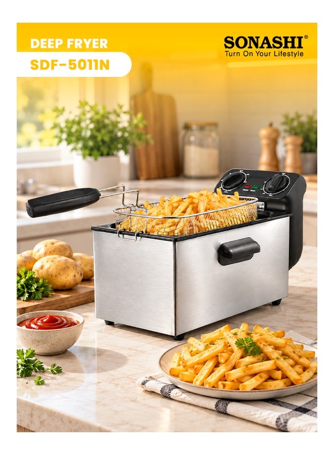 سوناشي قلاية عميقة 3 L 2100 W SDF-5011 أسود/ فضي - Image 1