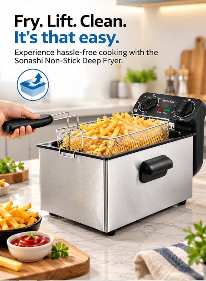 سوناشي قلاية عميقة 3 L 2100 W SDF-5011 أسود/ فضي - Image 2