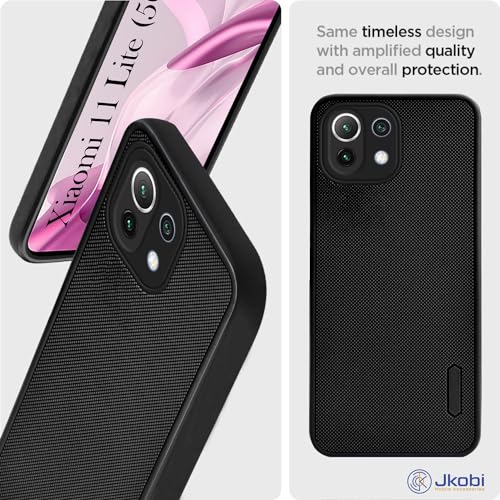 Jkobi Back Cover Case for Xiaomi 11 Lite 5G NE (Textured Grip Design | Camera Protection | Slim and Light Weight | Soft Touch and Feel | Black) - Image 3