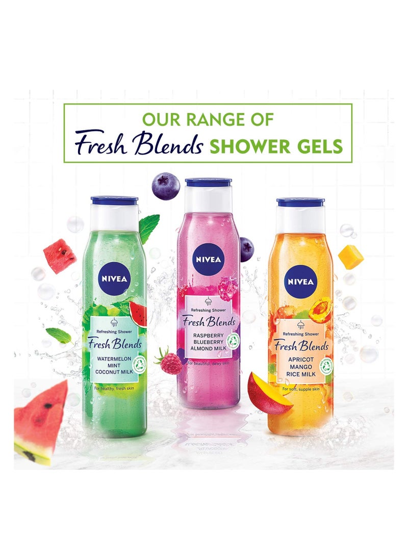 Nivea Nivea Shower Gel Body Wash Fresh Blends Raspberry & Blueberry And Almond Milk 300ml  - Image 5
