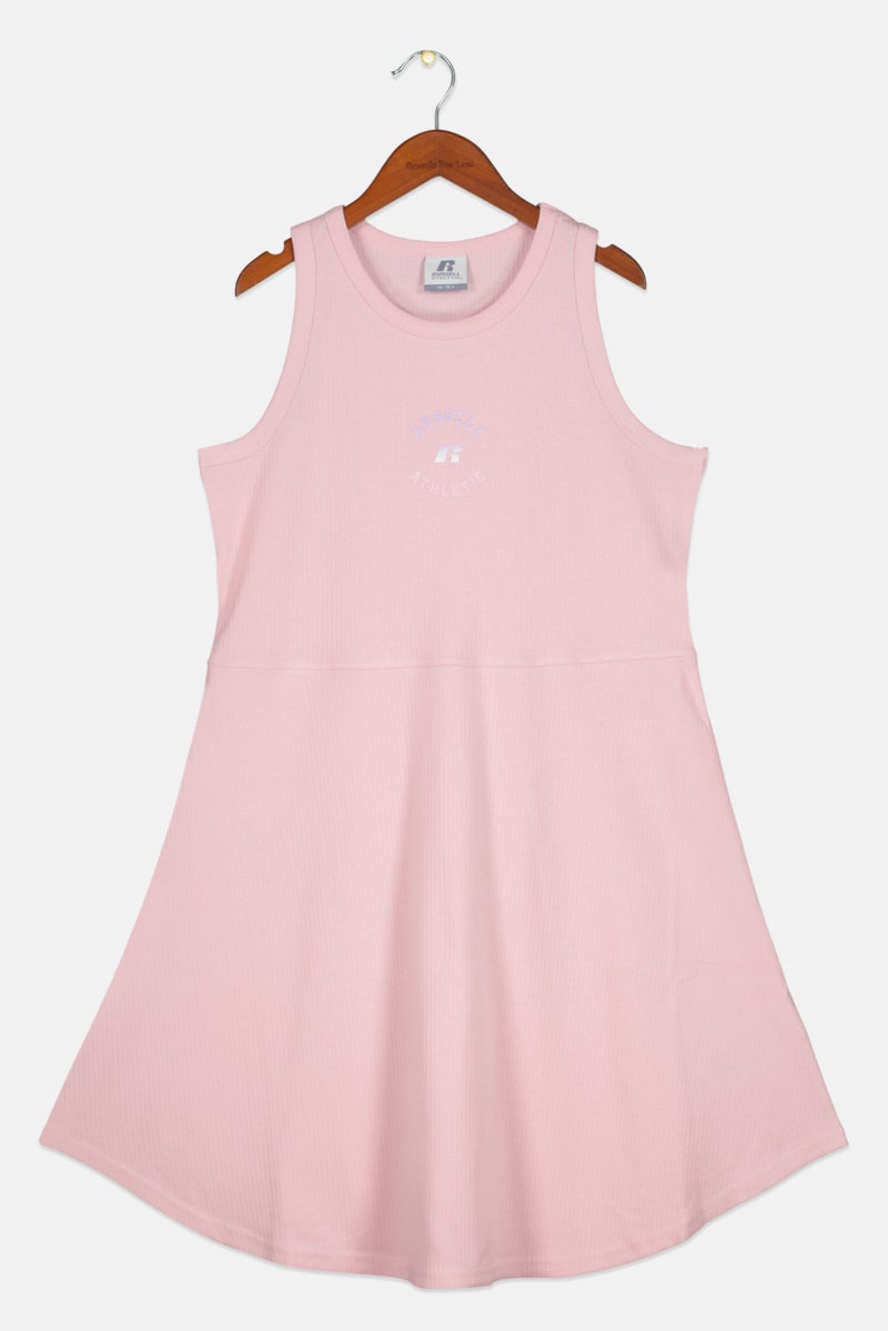 Russell Athletic Kids Girls Brand Logo Sport Dress, Pink - Image 1