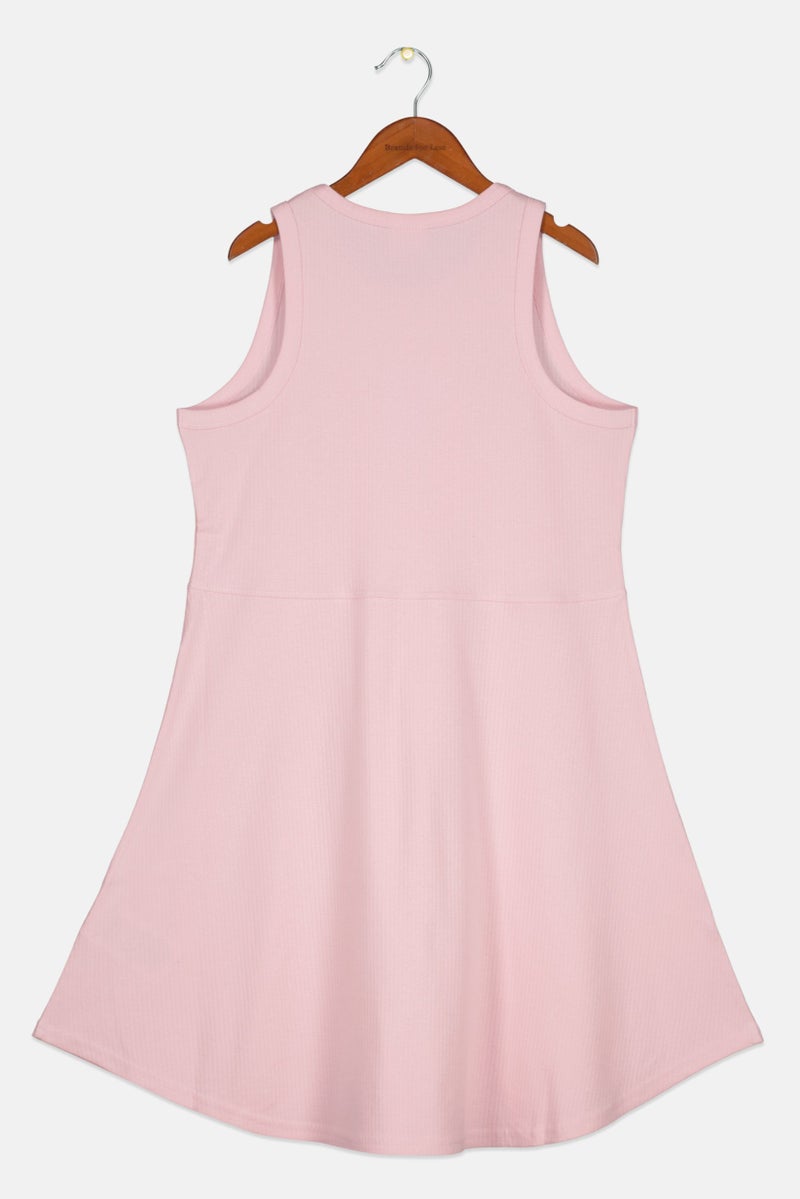 Russell Athletic Kids Girls Brand Logo Sport Dress, Pink - Image 2