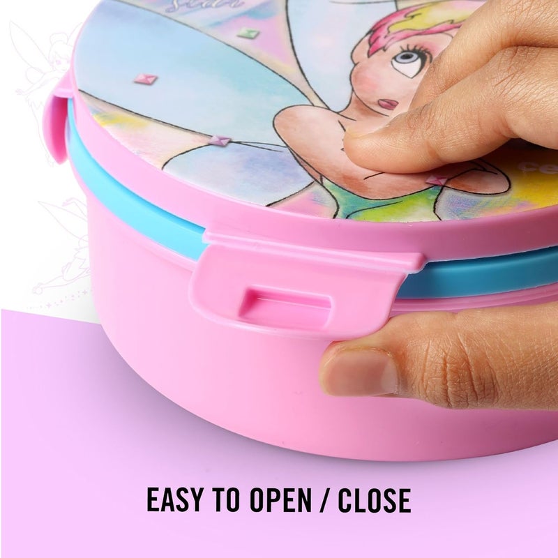 Cello CELLO Tiffy Tinker Bell Gift Set Insulated Lunch Box & Water Bottle for Kids | Tiffin Box 460 ml, Water Bottle 400 ml, Pink & Blue | Leak Proof | Easy to Clean | Ideal for School, Picnic  - Image 5