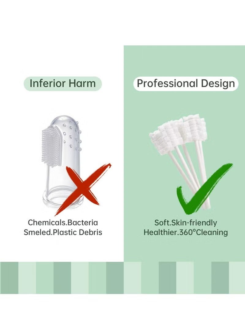 Gerenic 60/5 Pcs Baby Toothbrush, Newborn or Baby Tongue Cleaner, Clean and Hygienic, Infant Toothbrush, Newborn Oral Clean Toothbrush, Disposable Baby Gum Cleaning Gauze, Oral Cleaning Care Toothbrush, Babies Soft Gauze Toohthbrush, Suitable for 0-36 Months Baby - Image 4