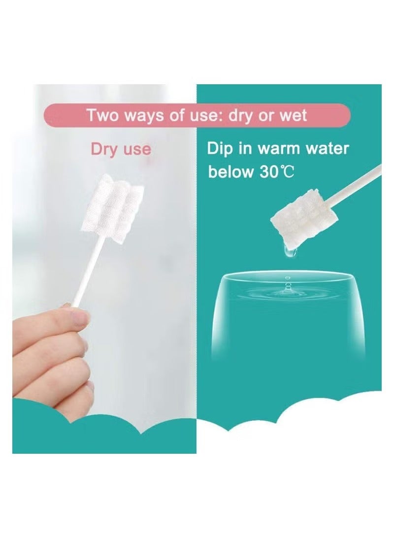 Gerenic 60/5 Pcs Baby Toothbrush, Newborn or Baby Tongue Cleaner, Clean and Hygienic, Infant Toothbrush, Newborn Oral Clean Toothbrush, Disposable Baby Gum Cleaning Gauze, Oral Cleaning Care Toothbrush, Babies Soft Gauze Toohthbrush, Suitable for 0-36 Months Baby - Image 5