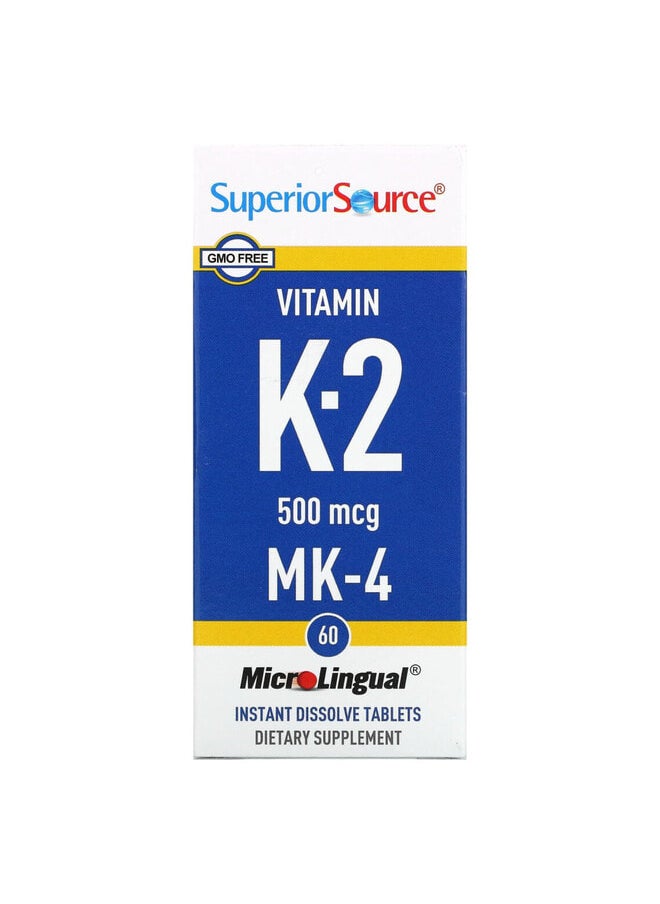 Superior Source Vitamin K-2, 500 mcg, 60 MicroLingual Instant Dissolve Tablets  - Image 1