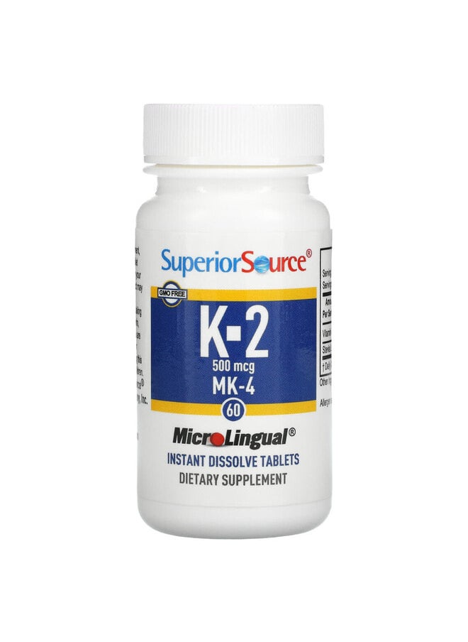 Superior Source Vitamin K-2, 500 mcg, 60 MicroLingual Instant Dissolve Tablets  - Image 3