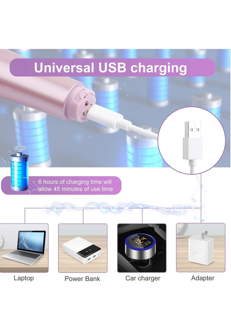 NIBEMINENT Facial Hair Remover for Women, 4 in 1 Eyebrow Trimmer Bikini Rechargeable Waterproof Painless Lady Shaver Lips Nose Face Body Peach Fuzz - Image 3