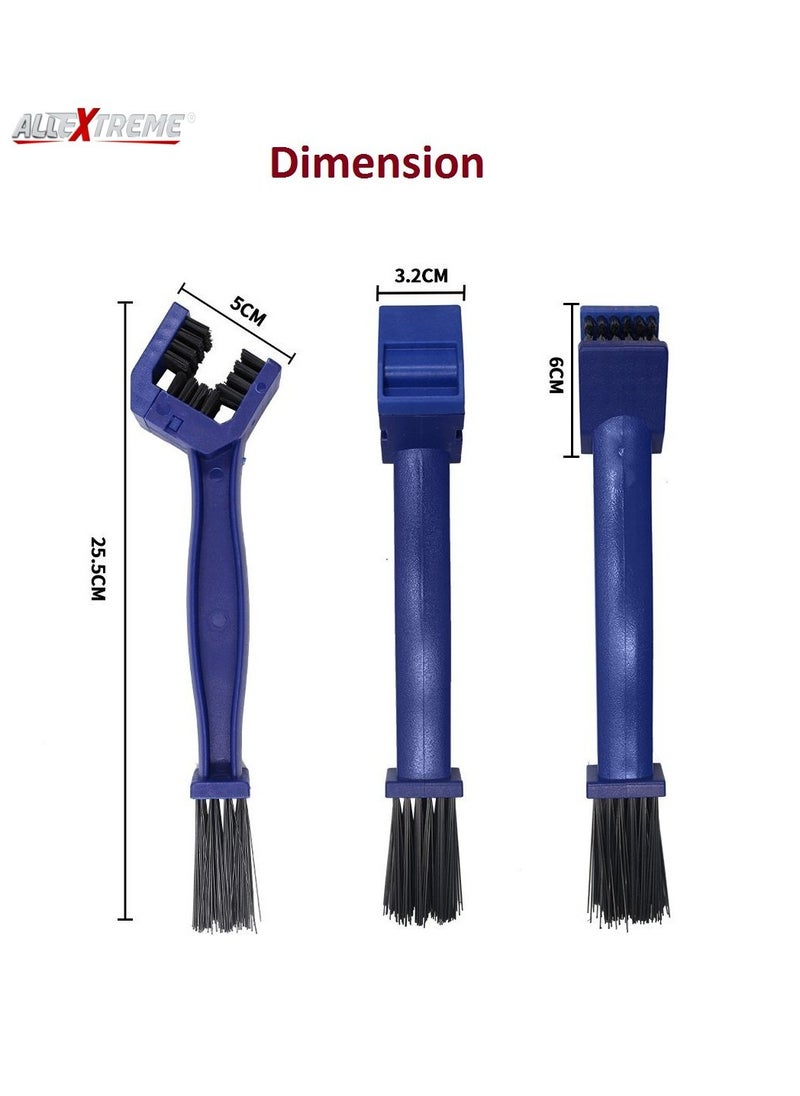 Allextreme - ‎Cyl-06-T Multi-Purpose Bike Chain Cleaner Brush With Soft & Long Bristles Ideal For Quick Cleaning Of Cycles, Motorcycles (Blue) - Image 1