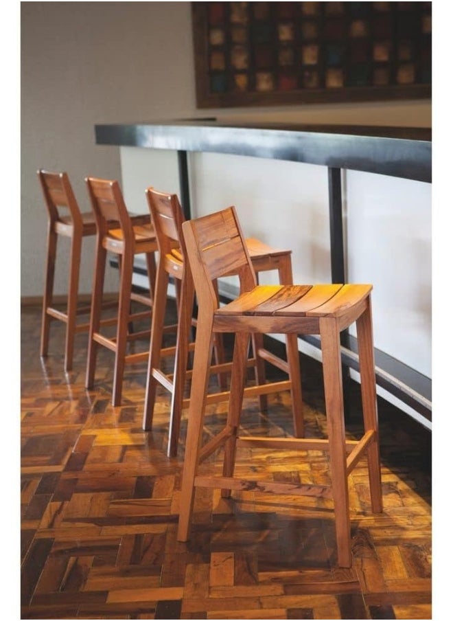 TRAMONTINA - Since 1911,Made in Brazil-  Toscana Wooden Bar Stool - Image 1