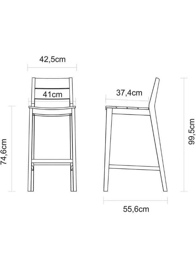 TRAMONTINA - Since 1911,Made in Brazil-  Toscana Wooden Bar Stool - Image 1