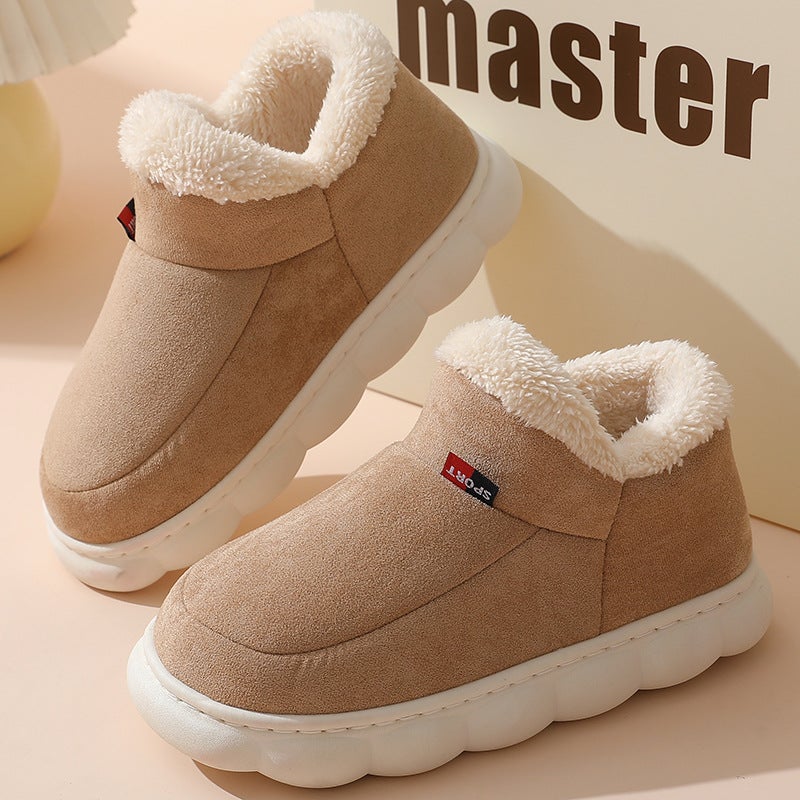 New Cotton-Padded Shoes For The Elderly Men And Women Winter Outer Wear Bag Heel Fleece-Lined Indoor Warm Thick-Soled Cotton-Padded Shoes For Men - Image 1