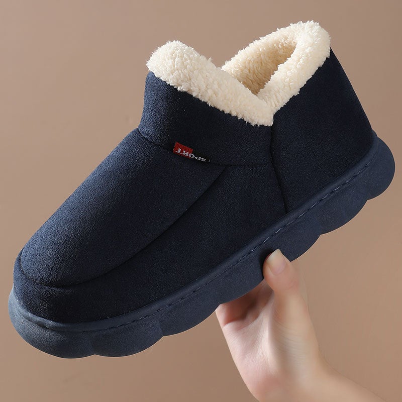 New Cotton-Padded Shoes For The Elderly Men And Women Winter Outer Wear Bag Heel Fleece-Lined Indoor Warm Thick-Soled Cotton-Padded Shoes For Men - Image 3