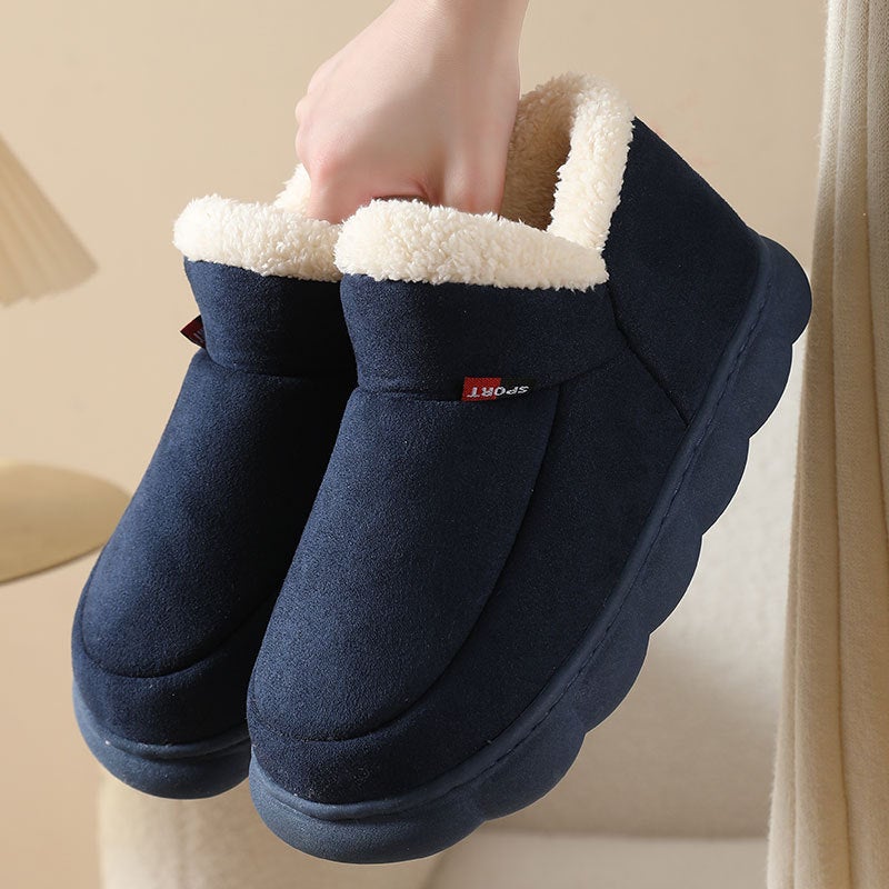 New Cotton-Padded Shoes For The Elderly Men And Women Winter Outer Wear Bag Heel Fleece-Lined Indoor Warm Thick-Soled Cotton-Padded Shoes For Men - Image 2