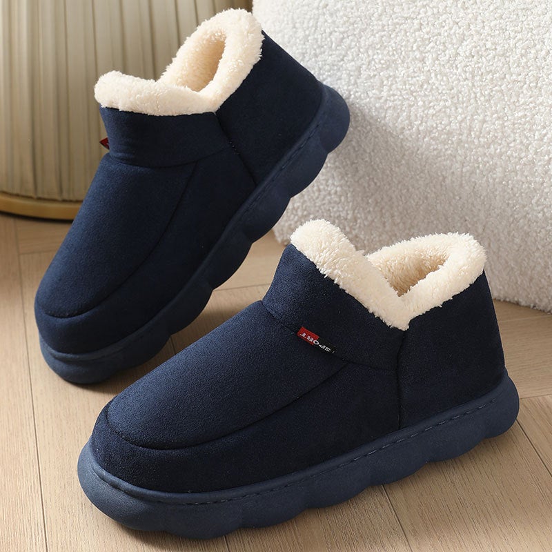 New Cotton-Padded Shoes For The Elderly Men And Women Winter Outer Wear Bag Heel Fleece-Lined Indoor Warm Thick-Soled Cotton-Padded Shoes For Men - Image 4
