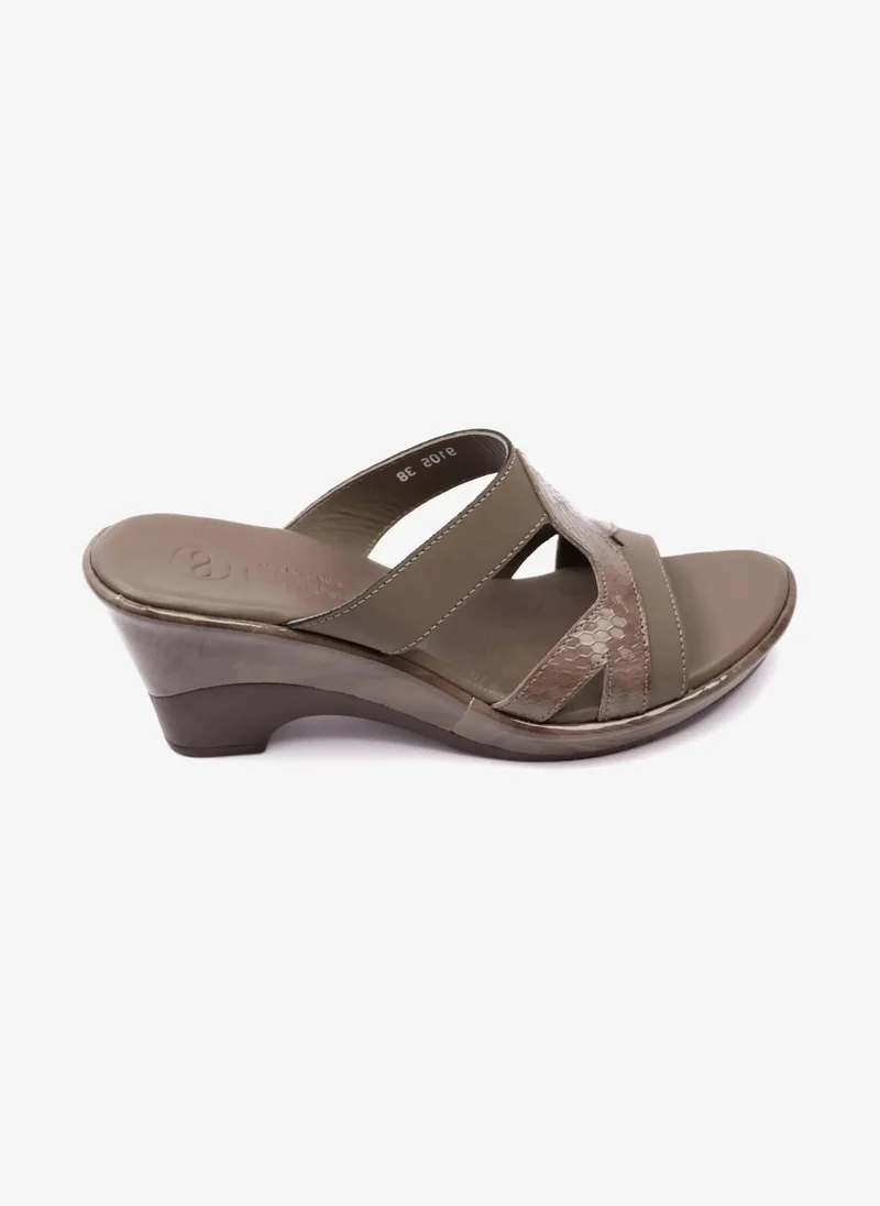 كومفورت بلس HIGH HEELS COMFORT PLUS MATT LEATHER LADIES SANDAL BROWN