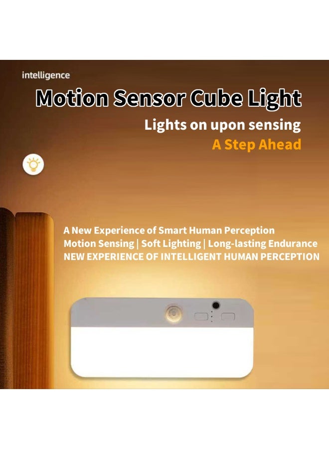 Human Motion Sensing Cube Light, Magnetic Wireless Night Light, 12-Color Remote & Touch Control Rechargeable Smart Sensor Light (1 Pack) - Image 1