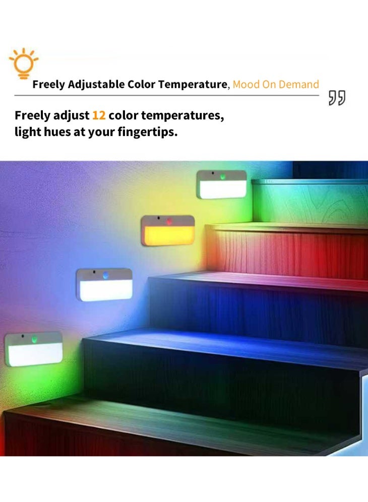 Human Motion Sensing Cube Light, Magnetic Wireless Night Light, 12-Color Remote & Touch Control Rechargeable Smart Sensor Light (1 Pack) - Image 5