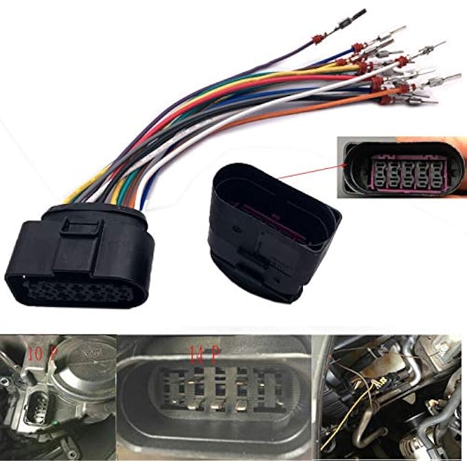 IBVIBV Aokus Xenon Headlight 10 To 14 Pin Wiring Harness Connector Plug Adapter Compatible With Vw Audi - Image 2