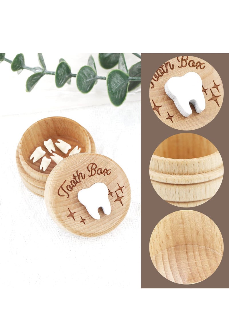 SYOSI Wooden Tooth Fairy Box,Adorable Keepsake Storage for Boys and Girls Cute Lost Tooth Holder Toddler Teeth Case (1 Piece) - Image 4