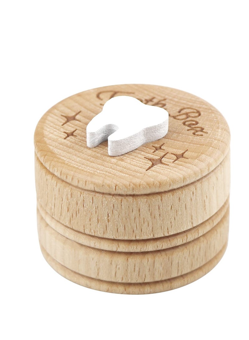 SYOSI Wooden Tooth Fairy Box,Adorable Keepsake Storage for Boys and Girls Cute Lost Tooth Holder Toddler Teeth Case (1 Piece) - Image 2