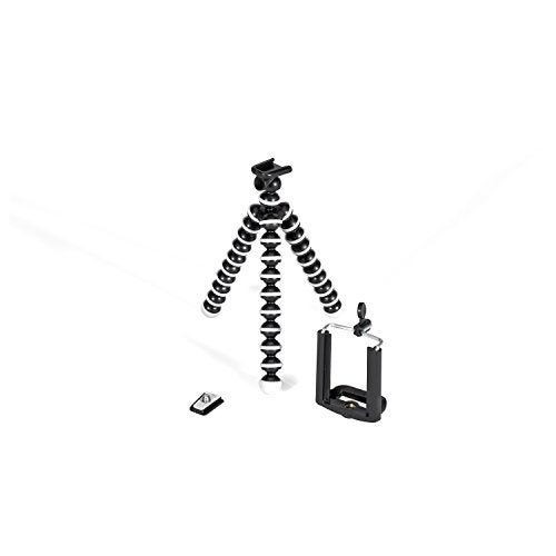 GPX 7 Inch Micro Smartphone Tripod, Includes Smartphone Adapter and Mounting Adapter, Max Height 6.1 Inches (TPD78B), Black - Image 1