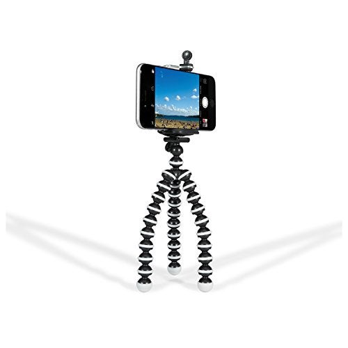 GPX 7 Inch Micro Smartphone Tripod, Includes Smartphone Adapter and Mounting Adapter, Max Height 6.1 Inches (TPD78B), Black - Image 2