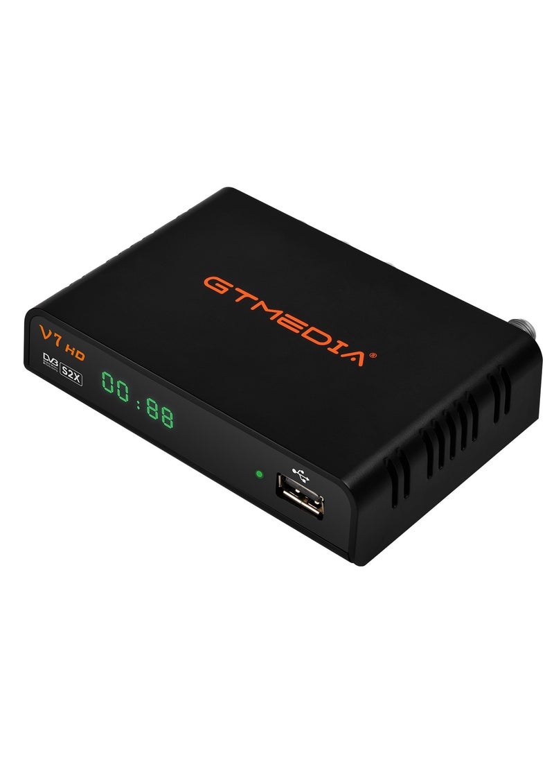 جهاز استقبال إشارة تلفزيونية GTMEDIA V7 HD DVB-S/S2/S2X الرقمي مع جهاز تحكم عن بعد وجهاز استقبال بث فيديو رقمي بدقة 1080 بكسل عالي الدقة