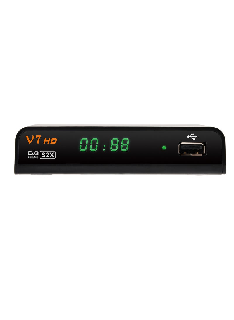 جهاز استقبال إشارة تلفزيونية GTMEDIA V7 HD DVB-S/S2/S2X الرقمي مع جهاز تحكم عن بعد وجهاز استقبال بث فيديو رقمي بدقة 1080 بكسل عالي الدقة