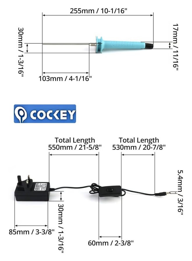 COCKEY Electric Foam Cutter,10CM Hot Wire Cutting Pen,100-240V/15W Styrofoam Cutter,Hot Wire Cutter and Polystyrene Cutting Tool - Image 2