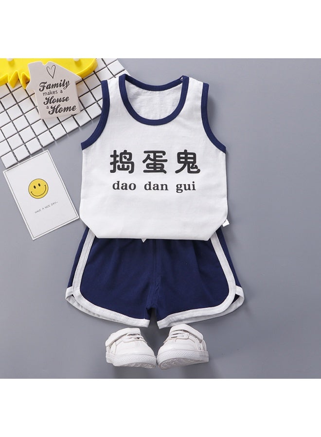 Summer Children's Vest Set Thin Infant Sleeveless Top Cartoon Shorts A Generation Of Hair