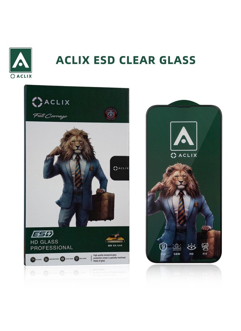 ACLIX iPhone 16 Pro Screen Protector - 9D Temppered Glass Full Coverage Screen Protector Compatible For iPhone 16 Pro - Black/Clear 