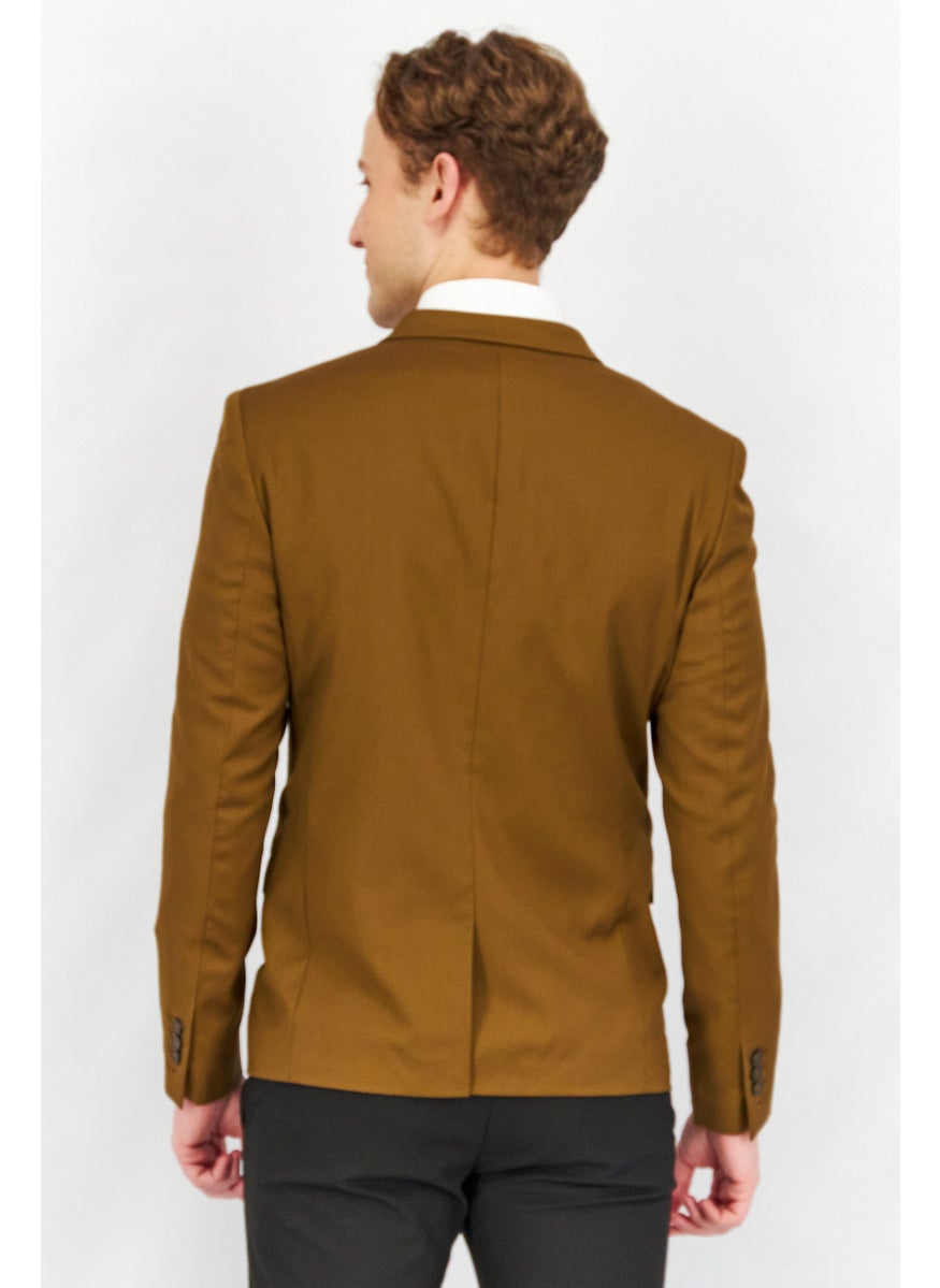 THE KOOPLES - Men Regular Fit Solid Formal Blazer, Brown - Image 1